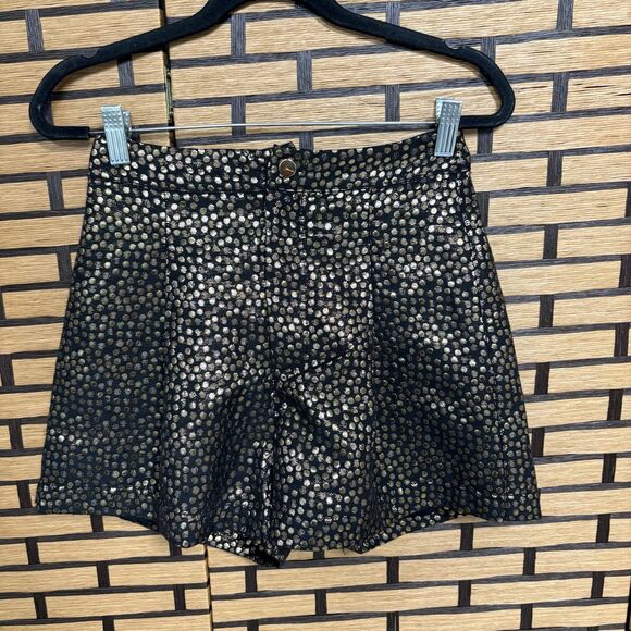 MINKPINK Black And Gold‎ Metallic Dot Shorts Size XS - Picture 1 of 7